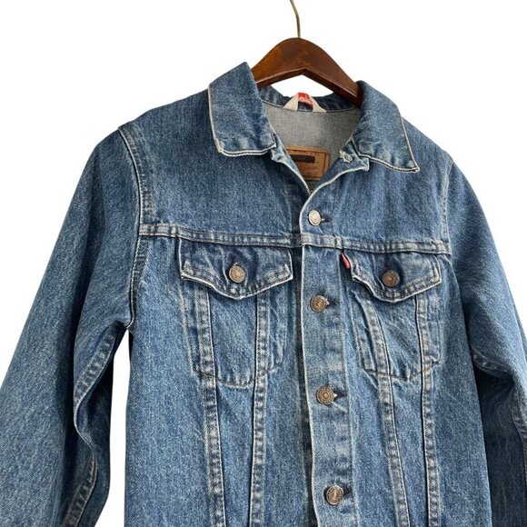 Vintage Levi's Denim Jean Trucker Jacket Womens Size XS Made in Great Britain - Picture 5 of 11